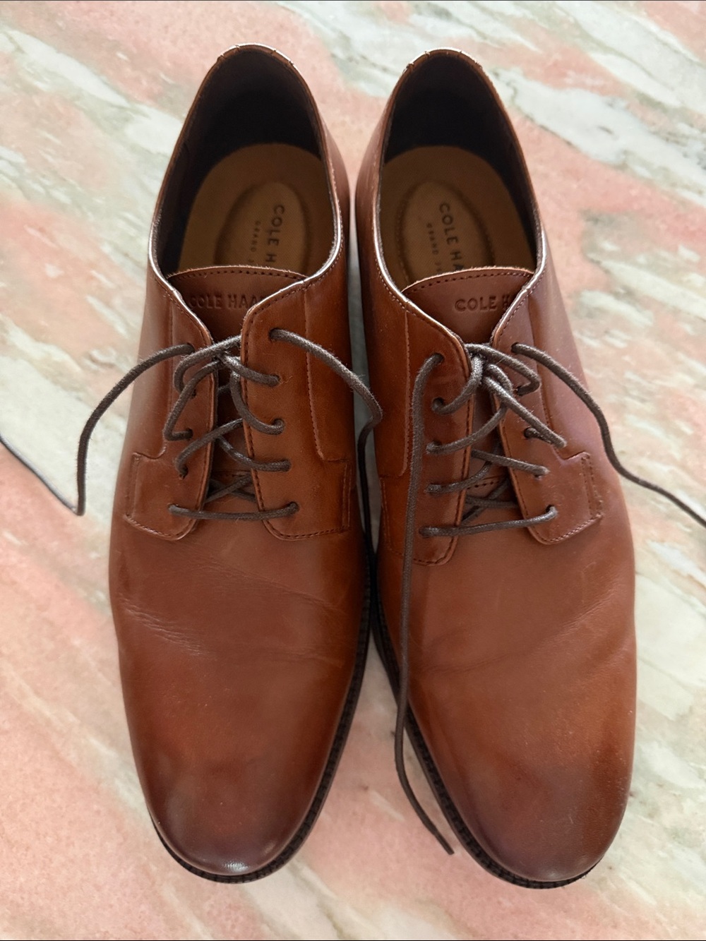 Cole Haan Men's Brown Leather Derby Oxfords